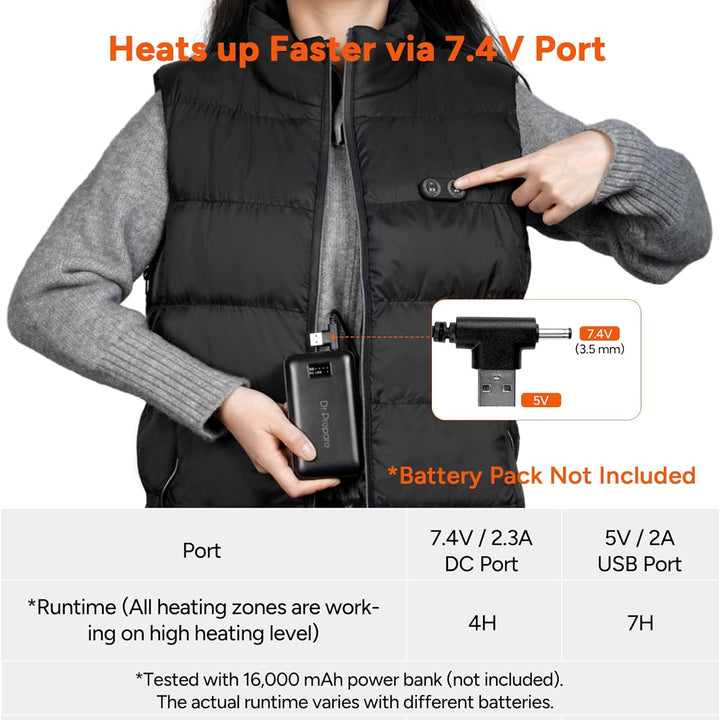 Heated Vest, Thickened Heated Jacket for Men Women,10 Heating Zones & 3 Heat Levels (Battery Pack Not Included)