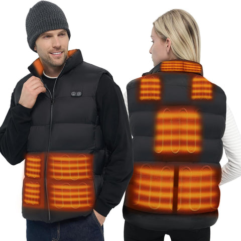 Heated Vest, Thickened Heated Jacket for Men Women,10 Heating Zones & 3 Heat Levels (Battery Pack Not Included)