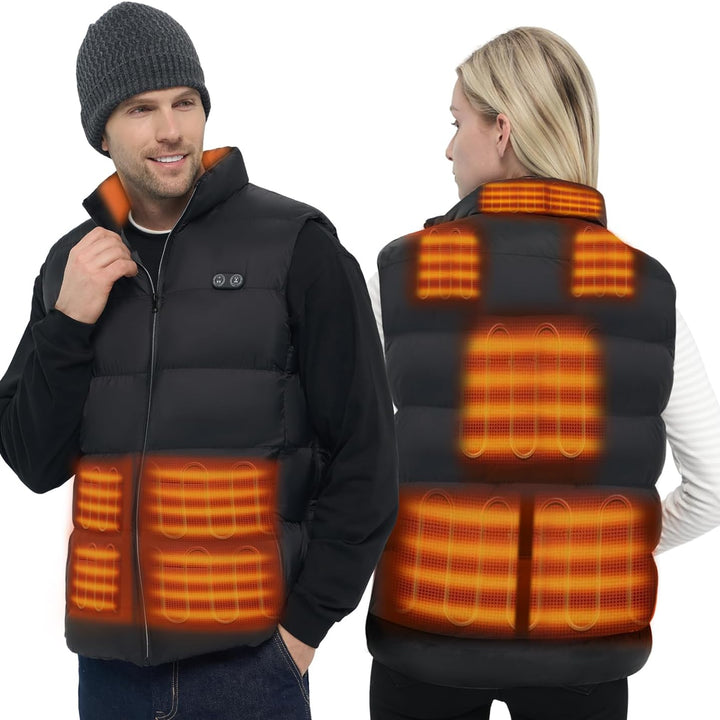 Heated Vest, Thickened Heated Jacket for Men Women,10 Heating Zones & 3 Heat Levels (Battery Pack Not Included)